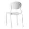 Fabulaxe Modern Plastic Outdoor Dining Chair with Open Oval Back Design, White, PK 4 QI004226.WT.4 - alternate 4